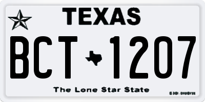 TX license plate BCT1207