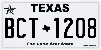 TX license plate BCT1208