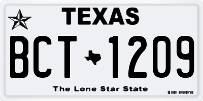 TX license plate BCT1209