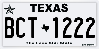 TX license plate BCT1222