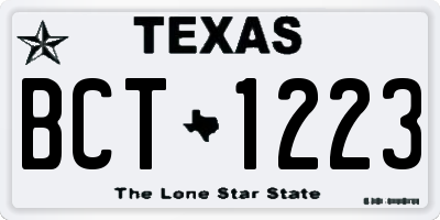 TX license plate BCT1223