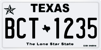 TX license plate BCT1235