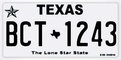 TX license plate BCT1243