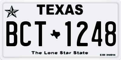 TX license plate BCT1248