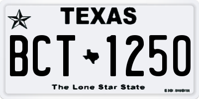 TX license plate BCT1250