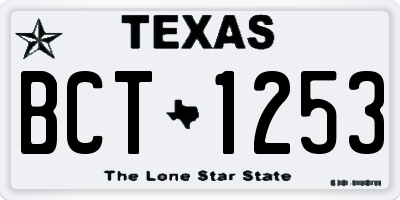 TX license plate BCT1253