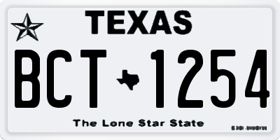 TX license plate BCT1254