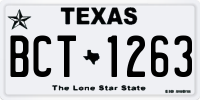 TX license plate BCT1263