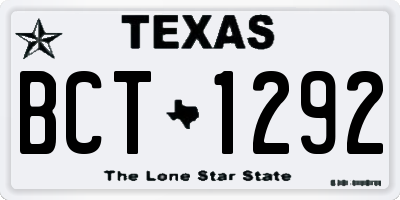 TX license plate BCT1292