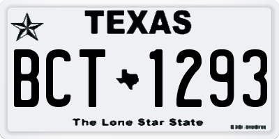 TX license plate BCT1293