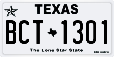 TX license plate BCT1301