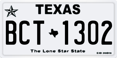 TX license plate BCT1302