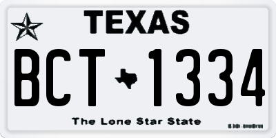 TX license plate BCT1334