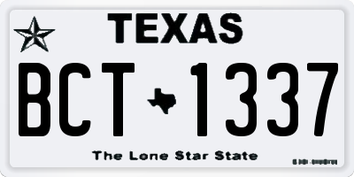 TX license plate BCT1337