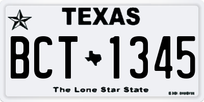 TX license plate BCT1345