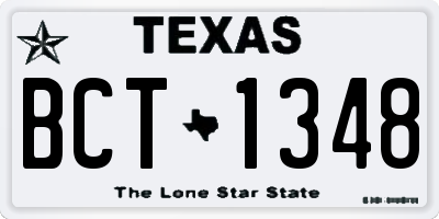 TX license plate BCT1348