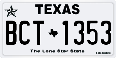 TX license plate BCT1353