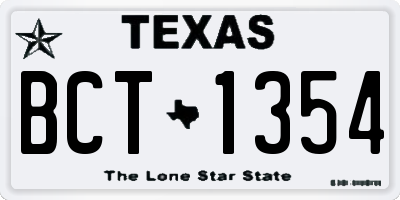 TX license plate BCT1354