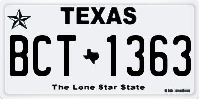 TX license plate BCT1363