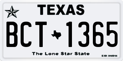 TX license plate BCT1365