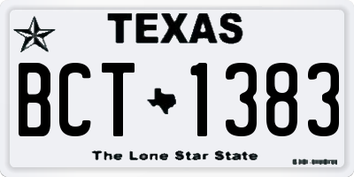 TX license plate BCT1383