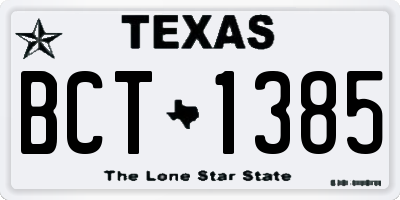TX license plate BCT1385