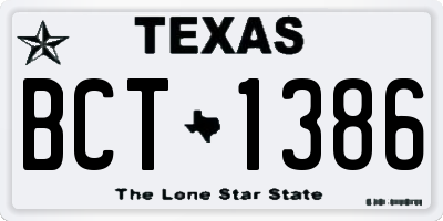 TX license plate BCT1386