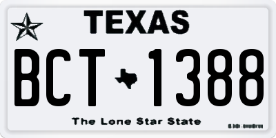 TX license plate BCT1388