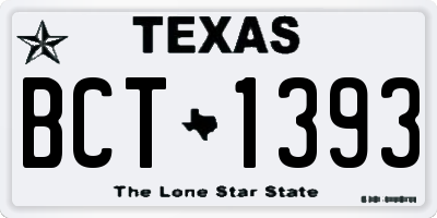 TX license plate BCT1393