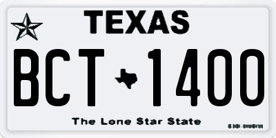 TX license plate BCT1400