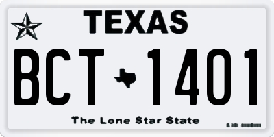 TX license plate BCT1401