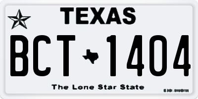 TX license plate BCT1404