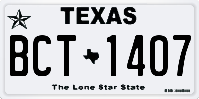 TX license plate BCT1407