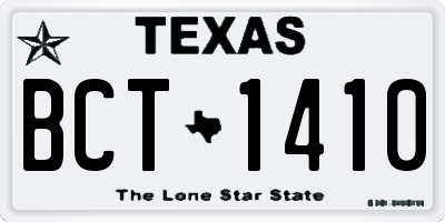 TX license plate BCT1410