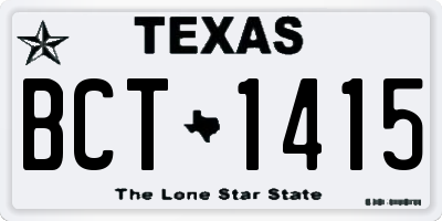 TX license plate BCT1415