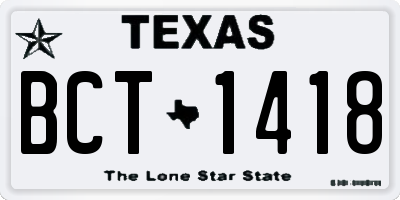 TX license plate BCT1418