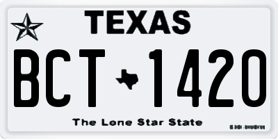 TX license plate BCT1420
