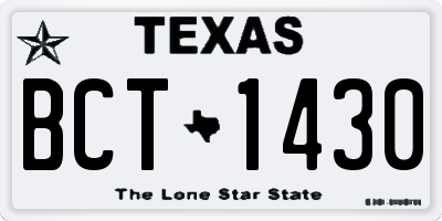 TX license plate BCT1430