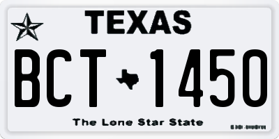 TX license plate BCT1450