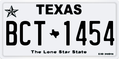 TX license plate BCT1454
