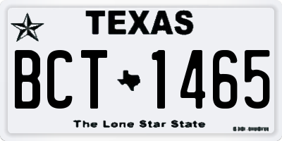 TX license plate BCT1465