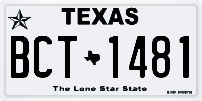 TX license plate BCT1481