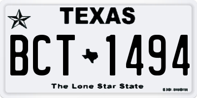 TX license plate BCT1494