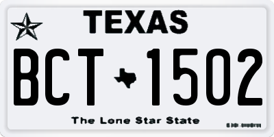 TX license plate BCT1502