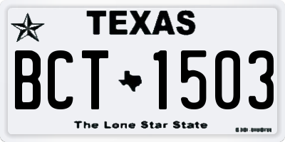 TX license plate BCT1503