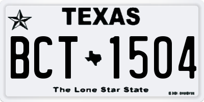 TX license plate BCT1504