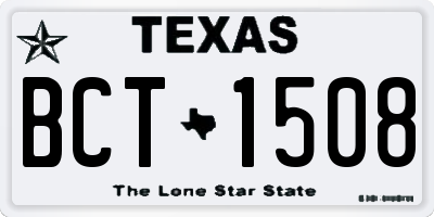 TX license plate BCT1508