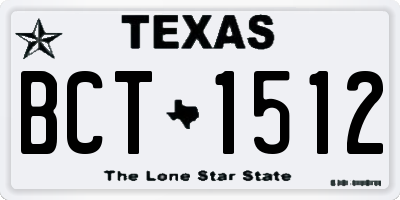 TX license plate BCT1512