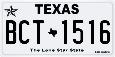 TX license plate BCT1516