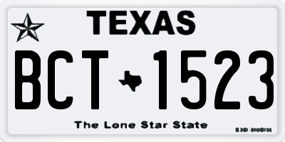 TX license plate BCT1523